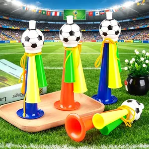 4 Pcs Football Trumpet Set - Loud Stadium Horns for World Cup, Soccer Games & Sports Events, Loud Noise Maker, Perfect for Football Fans, Parties & Celebrations,Color Random