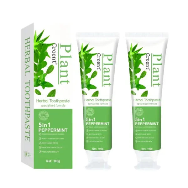 Herbal Toothpaste - Mint-enhanced Formula for Visibly Whiter Fresher Smile Natural Ingredients 5in1 Peppermint 100g