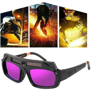 Auto-Darkening Welding Goggles with UV/IR Protection 1/25000s Reaction Time Solar-Powered Durable PC Lens for TIG MIG ARC Welding - Welder Machine