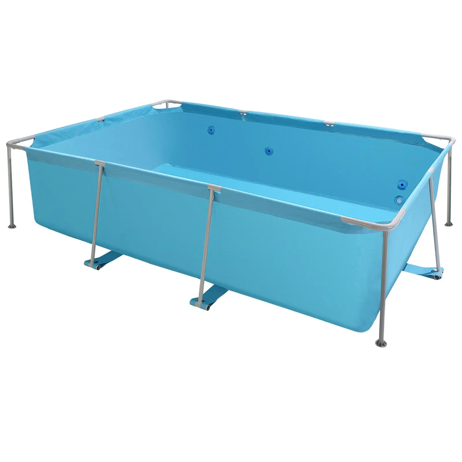 Above Ground Steel Frame Swimming Pool - 118x78x30in Rectangular, 3-Layer Tough Shell All-Weather PVC, 3-Layer Durability, Rust-Resistant, Easy-to-Assemble, 1046 Gal, Blue Swimming Pools for Backyard