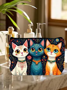 1PC cat Makeup Bag - Zipper Pouch, Lightweight & Foldable Travel Organizer with Double-Sided Design for Cosmetics, Cute Gift Idea, Compatible for Travel, Gym, Camping - Ideal Gift for & Women, Ideal for Spring and Summer Getaways3.27PYT-19