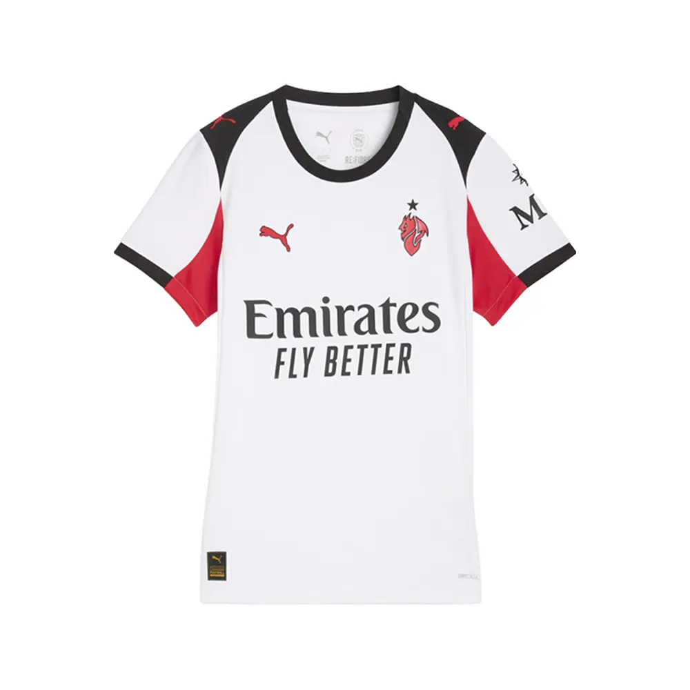 PUMA Womens Ac Milan Away Crew Neck Short Sleeve Replica Jersey Casual - White