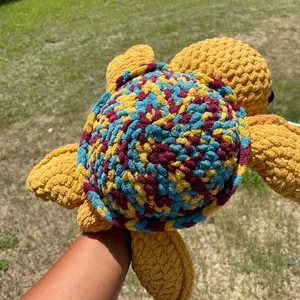 Crocheted jumbo turtle Handmade