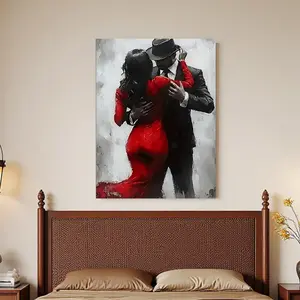 Framed Canvas 1pc Wrapping Wooden Frame Home Decor Red-and-black Suitable for Home Decorative s, Murals, Birthday Gifts, Living Room, Bedroom, Office, Kitchen, Restaurant, Bar Wall Art, Creativity, Labor Day, Halloween Decorations, Holiday Weird Stuf summ