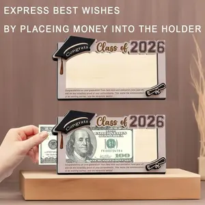 Class of 2026 Wooden Graduation Money Holder - Unique Cash Envelope Box Gift for High School & College Seniors