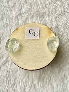 Couture Crystalz - Waves - Raw Aquamarine crystal stud earrings