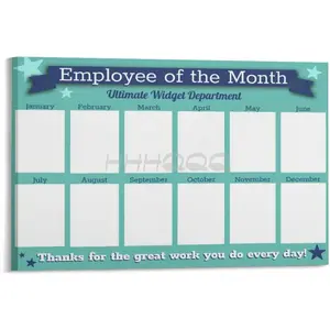 Stars Employee of The Month Photo Display Poster (12) Canvas for Living Room Bedroom Decor 36x24inch(90x60cm) Frame-style