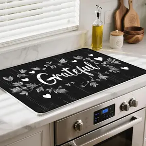 JOYFINITY Heat-Resistant Glass Stove Top Cover with Anti-Slip Rubber Coating – 28.4*20.5in  Electric Stove Protector, Scratch-Resistant, Expands Counter Space, Stylish Kitchen Decor