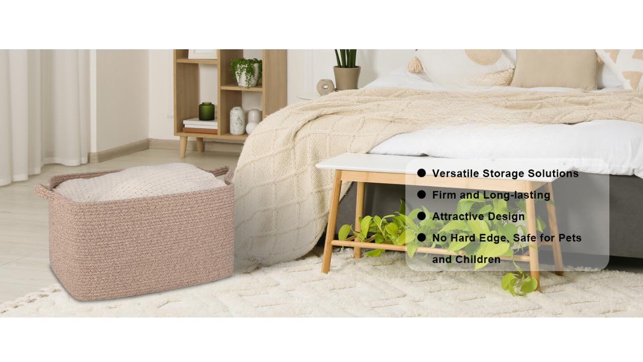 65L Large Cotton Rope Woven Blanket Storage Basket for Baby Room and Living Room Organiser 65L Large Cotton Rope Woven Blanket Storage Basket for Baby Room and Living Room Organiser