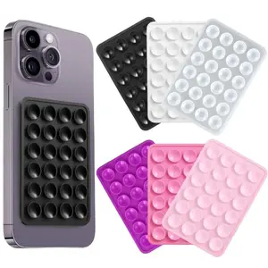Universal Silicone Suction Cup Phone Case Stand, Dual-Sided Phone Stand, Hands-Free Grip Stand for Selfies and Videos, Phone Accessories, Phone Mount, Equipped with 24 Suction Cup Design, Waterproof, Hands-Free Installation, Adhesive Backing