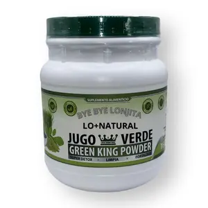 JUGO Verde (Green King Powder) Super Detox 16 oz Dietary Supplement 100% Natural, Vegan, no Gluten, no sugars Bye Bye LONJITA Green Tea, Moringa, Spinach and More Fiber