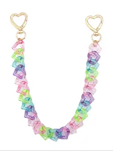 Acrylic Heart Bag Charm Keychain, Cute Love Design Purse Chain, Perfect Gift for Her, Durable & Stylish Accessory, Ideal for Daily Use, Keychain Kawaii