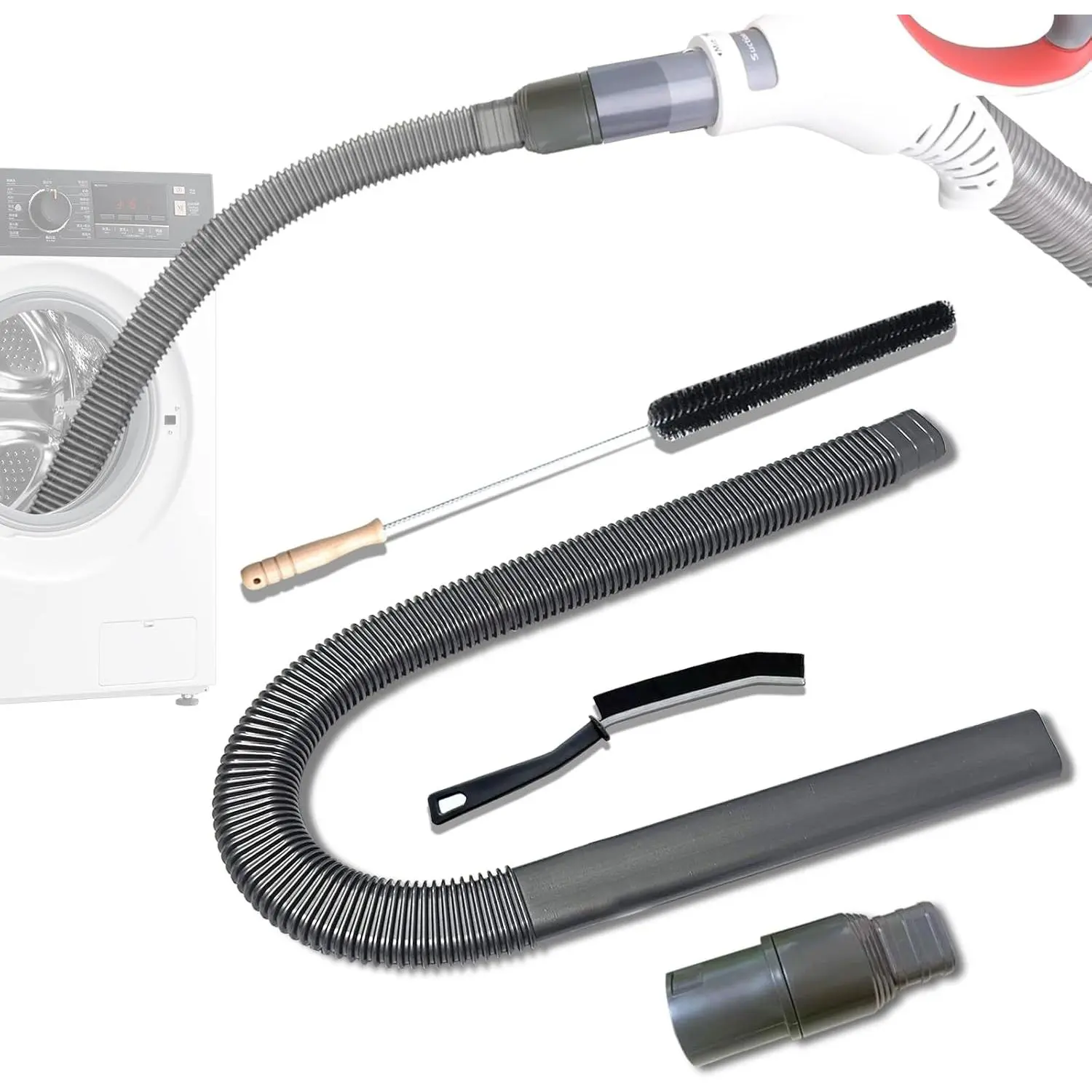 Dryer Vent Cleaner Kit for Shark NV350, NV351, NV352, NV353,NV360,NV500, NV501 Vacuum Attachment with Dryer Lint Brush and Hard Bristle Crevice Brush for Dryer Vent Replacement Parts