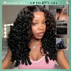 [NEW IN]CheetahBeauty Wear and Go Glueless Wigs Human Hair 7x6 HD Lace Kinky Curly/Water/Deep/Body/Burseme Curly Wigs With Drawstring Pre Plucked Pre Cut With Baby Hair Glueless Wig For Women #Summervibes #weeklydeals