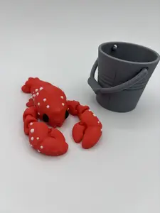 Lobster toy, articulating Figurine with option for bucket. Minimalist Figure Super Cute Realistic Decor Plastic creative animal