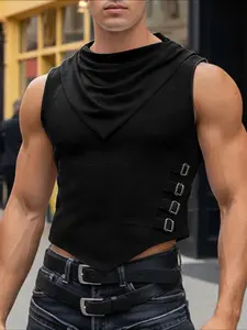 INCERUN Men Tank Tops Patchwork Sleeveless Summer Scarf Male Vests Streetwear Skinny Fashion Casual Crop Tops Men Clothing