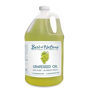 Best of Nature Pure Grapeseed Oil - Unscented, Lightweight, Non-Greasy Moisturizer for Hair, Skin, Face & Aromatherapy, Carrier Oil for Essential Oils, Half Gallon (64 fl oz)