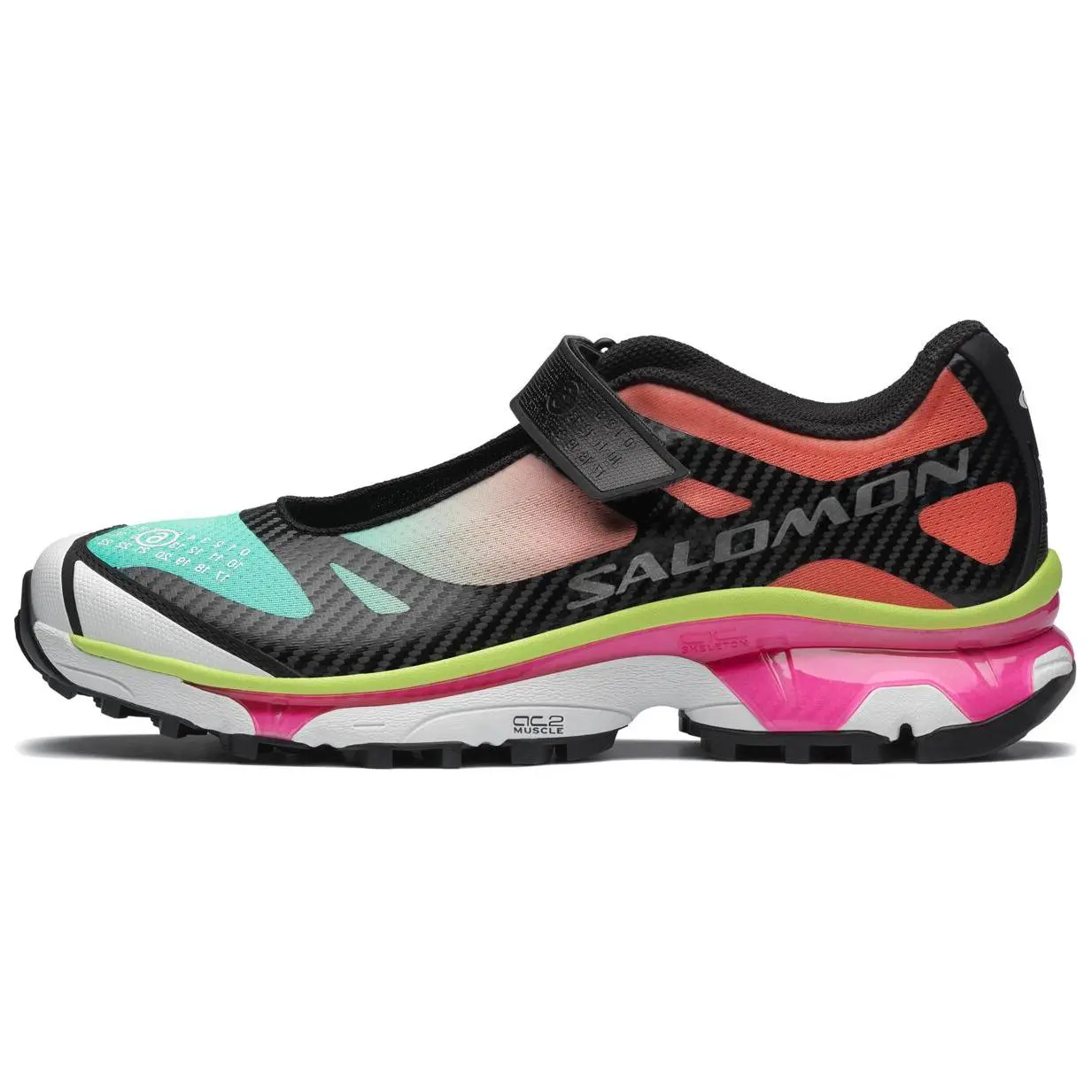 MM6 Maison Margiela x Salomon XT-Mary Jane Women's Comfortable Flat Heel Mary Jane Shoes in Sonic Green and Fresh Pink Trending Shoes, House White Official Shoes to Get / Maison Mihara