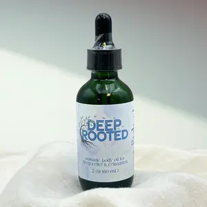 Deep Rooted: Botanical Body Oil for Muscle Relief, Joint Mobility, Tissue Recovery, Easing Tension, & Somatic Self Care - 2 oz Glass Dropper Bottle - with Arnica, White Willow, Lavender, Chamomile, Peppermint, Frankincense