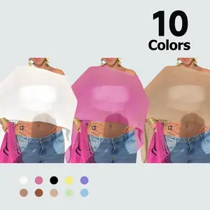 Fisoew Womens Sheer Poncho Top Lightweight Knit Bolero Shrug Mesh Off The Shoulder Y2K Going Out Beach Swimsuit Coverup #Springtok #TikTokShopJumpstartSale