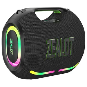 Zealot Portable Wireless Speaker, Waterproof Outdoor Bluetooth Speaker, Big Speaker 120w Bass Sound, Long Lasting Power Bank, RGB Light, Eq, Carry Strap