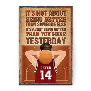 Basketball Inspiration - Personalized Name Poster - Custom name and Number Celebration Gift For Basketball Lover Aesthetic Wall Art Bedroom Decor