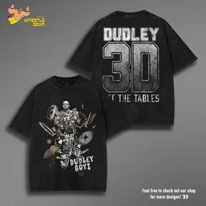 WWE DUDLEY BOYS V2 Washed T-Shirt Wrestling Shirt WWE Fans WWE Tee Menswear Cotton Crewneck Premium American Made Acid Washed 100% Cotton
