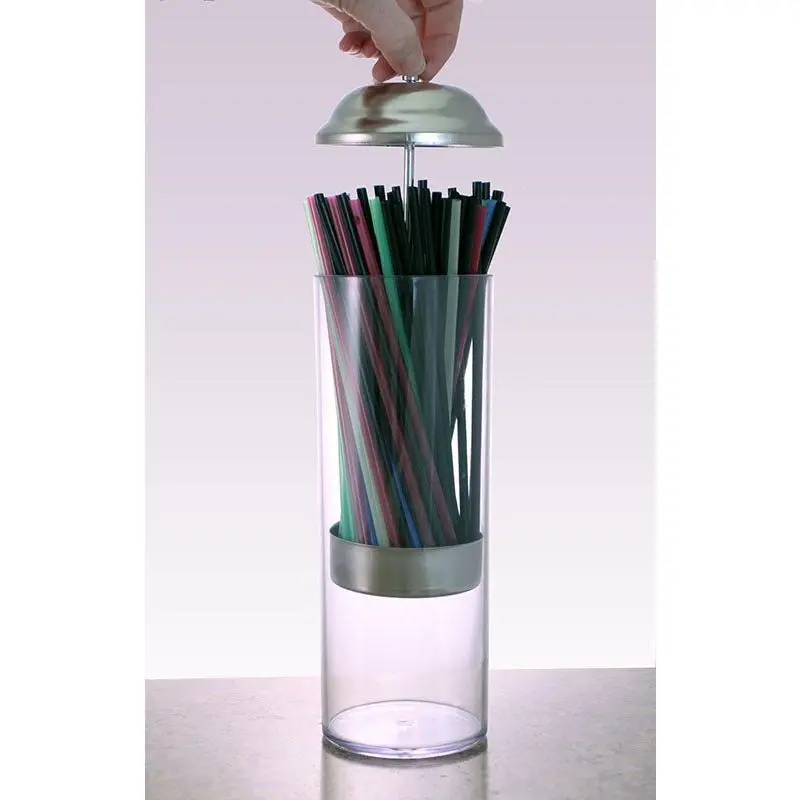 Old-Fashioned Vintage-Style Metal Plastic Straw Dispenser Set - Sanitary Kitchenware Drinkware Accessory with Easy-Grip Design, Quick Disassembly for Cleaning, Ideal for Home Kitchen, Bar Tops, Ice Cream Shop