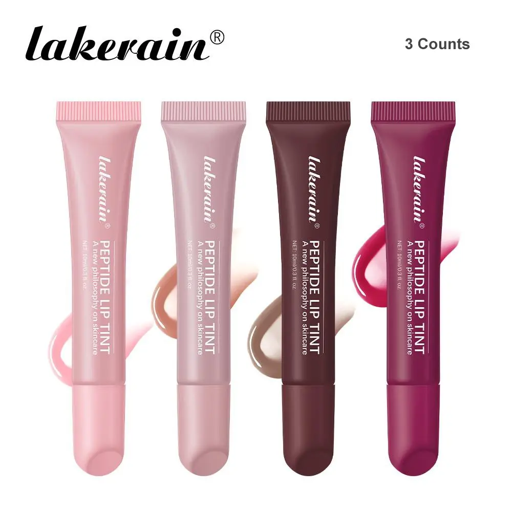 Moisturizing Peptide Lip Balm Set, 3pcs Long-Lasting Lip Tint Intense Lip Plumper, Pigmented, Hydrating & Glossy Lip Gloss Lip Glaze, Suitable for All Skin Tones & Daily Makeup Essentials, Lip Care, Hydrate