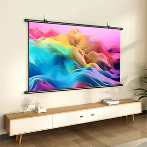 New Home 4K Anti Light Projector Screen for Home Cinemas, High Definition Anti Light, Mobile, Non Perforated Wall Mounted Screen, Portable Projector Screen Equipment