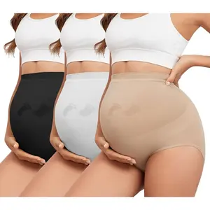 Maternity Underwear Seamless High Waisted Maternity Panties Over Bump Pregnancy Belly Support