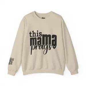 Crewneck Sweatshirt — "This Mama Prays" Inspirational Mom Prayer Pullover