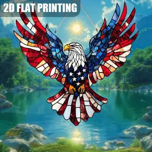 American Flag Eagle Design Hanging Decor, 2D Flat Printing Hanging Ornament, Window Decoration, Door Decoration, Wall Decoration, Room Decoration, Hangable