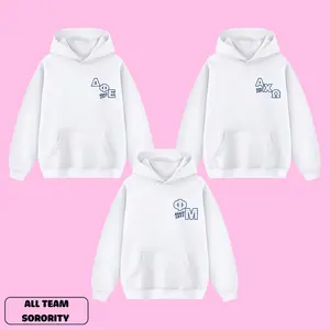 Skype Me Hood Stitch All Team Sorority Hoodie, Sorority Apparel, Left Chest Minimalist Hoodie, Big Little Reveal Gift, Greek Life Merch, Sorority Clothing