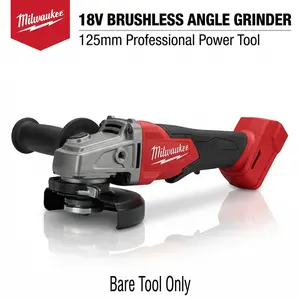 Milwaukee 125mm    For Metal Fabrication Construction Power Tool With Multi-Speed Control Cordless Brushless Angle Grinder Kit High-Torque Impact Drill grinding Wrench Lithium Adjustable Stand