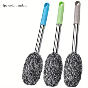 A silk brush with an extended handle, designed for thorough cleaning without leaking anything, suitable for manual cleaning of toilets, bathrooms, and kitchens. Home Cleaning Tool