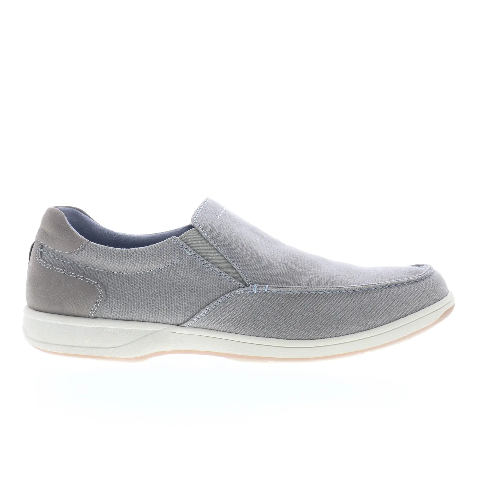 Florsheim Lakeside Canvas Slip On Mens Gray Wide Loafers Shoes
