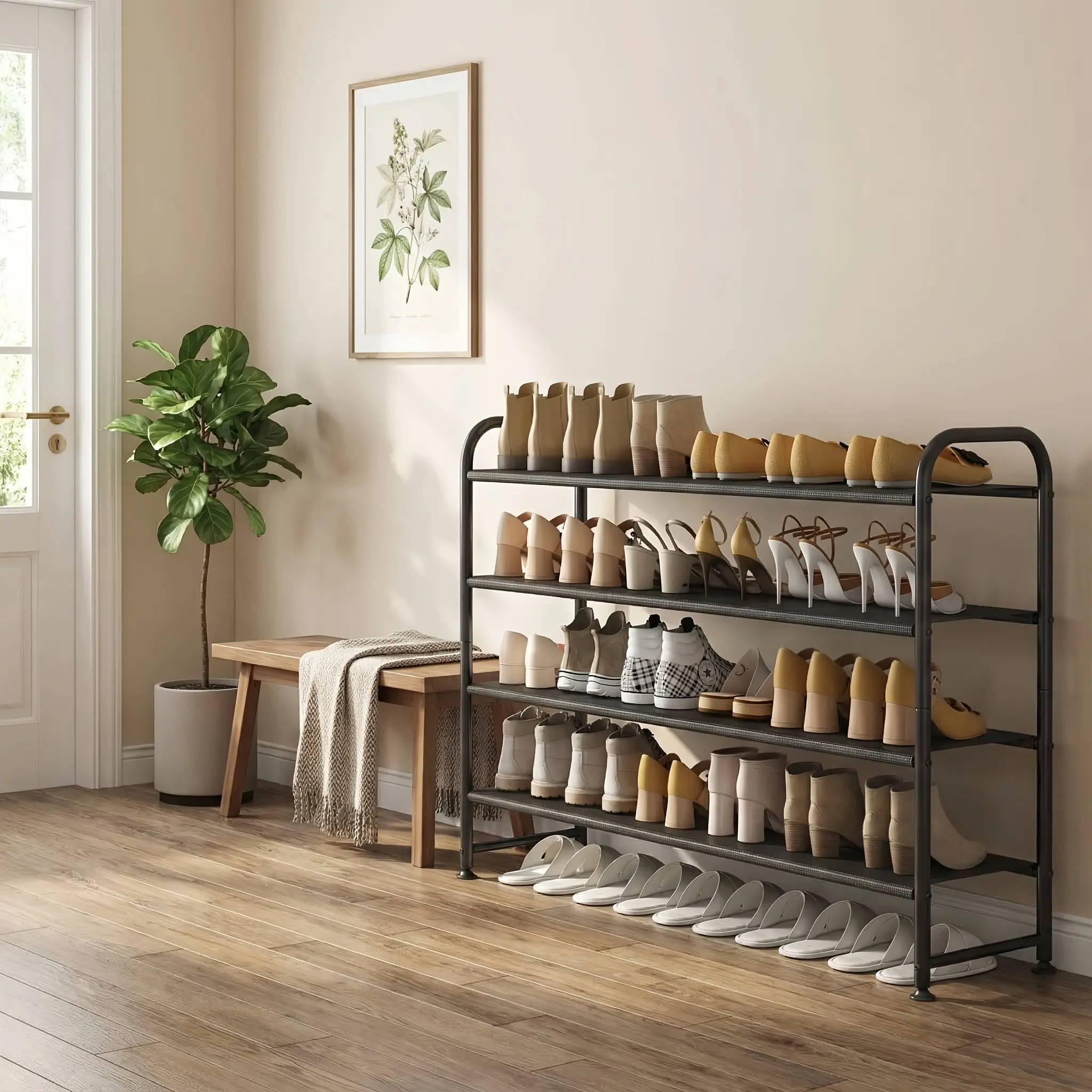 Space-Saving 2/3/4-Tier Shoe Rack! Stackable Organizer for Closet/Entryway - Fits More Pairs, Easy Assembly,summerwins
