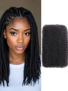 Afro Kinkys Bulk Human Hair for Dreadlocks Extensions and Locs Repair 1 Pack 30 Gram Afro Kinky Curly Human Hair Bulk for Twist