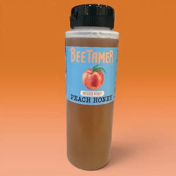 Beetamer's Peach Honey 11oz Squeeze Bottle 100% Raw Unfiltered Honey Easy to Use