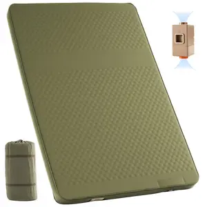 Docred Thick Self Inflating Sleeping Pad with Electric Pump, Memory Foam Camping Mattress Pad, 9.5 R-Value Insulated Sleeping Mat，4-Season Camping Pad for Travel, Car, Tent, Cot,summerwins