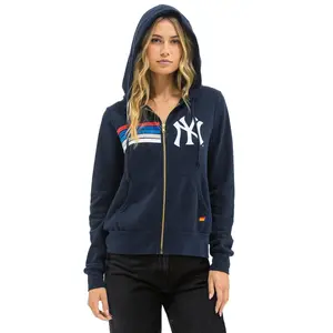 NY YANKEES 5 STRIPE ZIP HOODIE - NAVY // USA