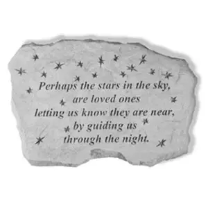 212 MAIN Garden Stone - Kay Berry Inc. 94020 "Perhaps The Stars In The Sky" Weatherproof Cast Stone Memorial Decor, 16x10 in, Wall Mount Compatible Outdoor Decor