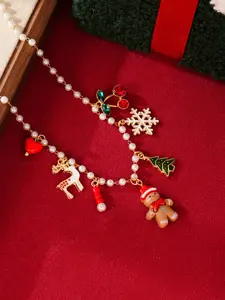 Cute Christmas Tree Reindeer Gingerbread Man Snowflake Necklace, Women's Holiday Accessory, Perfect Christmas Gift, Charm Necklaces