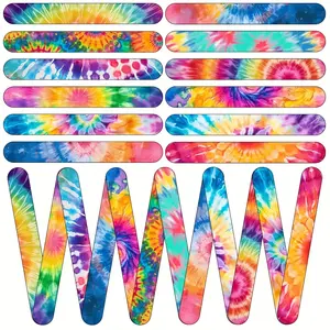 12pcs Tie Dye Party Favors Slap Bracelets, Groovy Wristbands for Kids & Adults, Perfect Goodie Bag Fillers for Birthdays, Gifts, Party Gift Packs