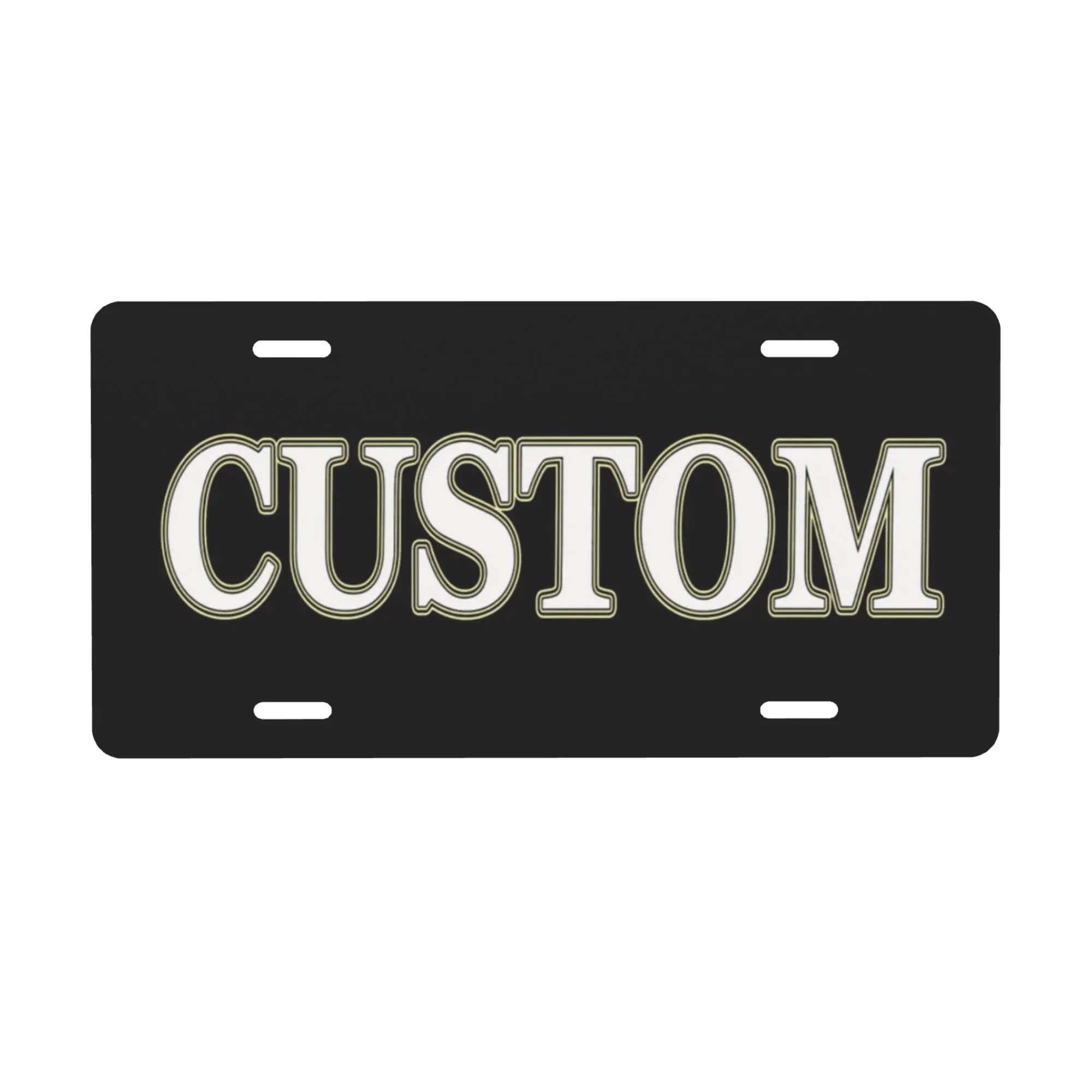 Custom Personalized Aluminum Novelty License Plate (6 x 12 in) - Custom Front Tag Car Exterior Accessory with Customizable Elements for Bar, Door Plates, Garage Decoration