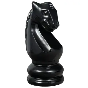 MegaChess 28 Inch Black Fiberglass Knight Giant Chess Piece