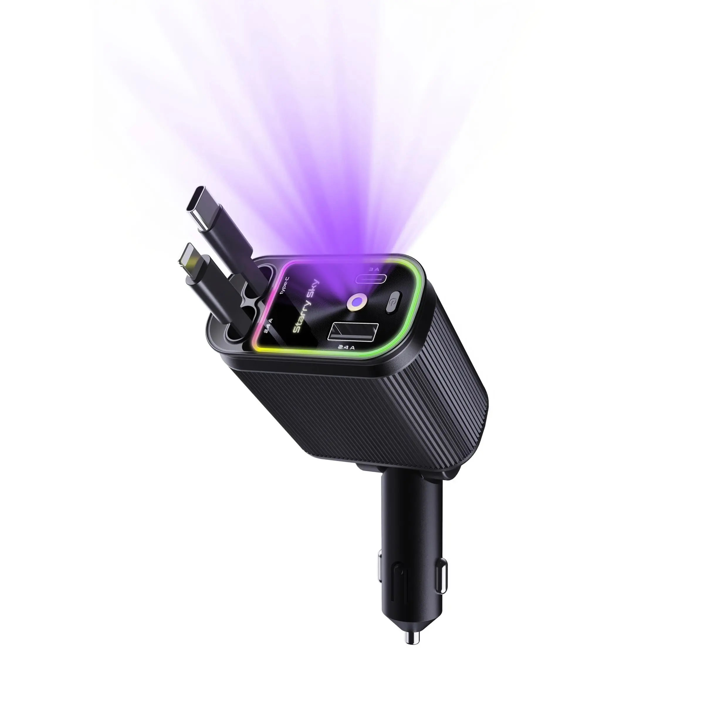 4 In 1 Car Charger, 66W USB C Car Charger Adapter Dual Port Charger with 2 USB Ports, Super Fast Charging, Fast Charging Solution, Fast Car Charger for iPhone 15/14/13/12/11 & Android, High Speed Charger, Automotive Charger