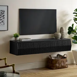 Vaughn 64" Wall Mount TV Stand in Black