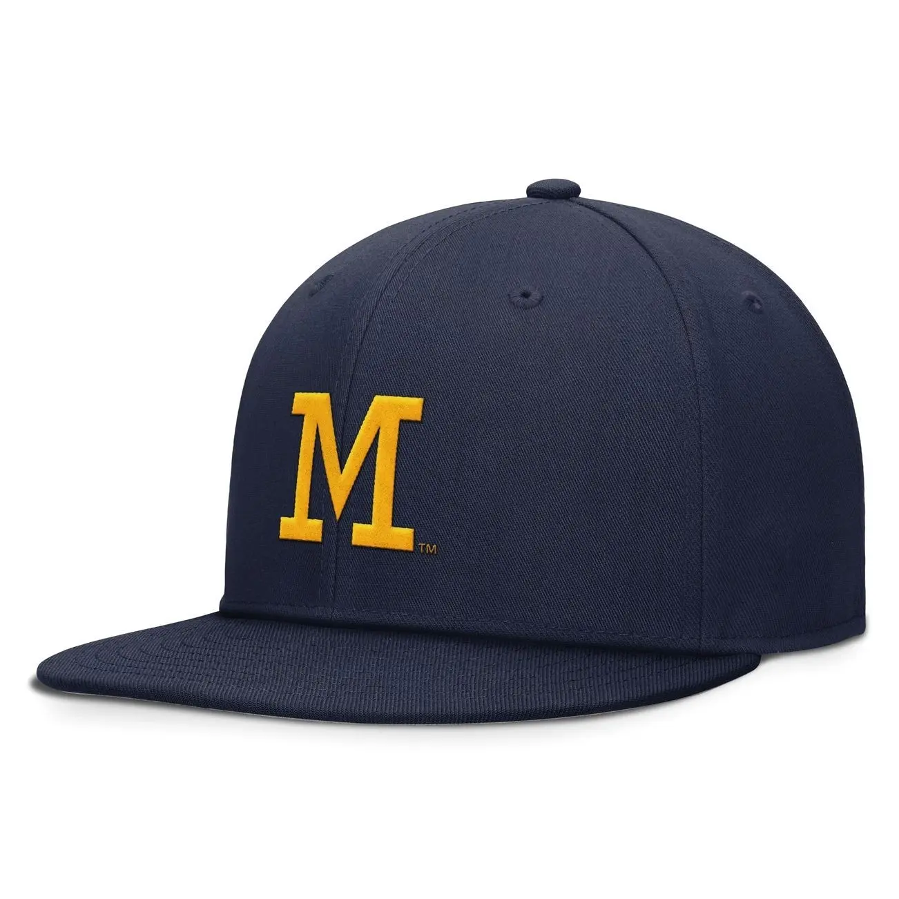 Michigan Wolverines  Adjustable Cap Embroidered Sports Hat Casual Unisex Outdoor Sideline Coaches Fitted Hat - Navy